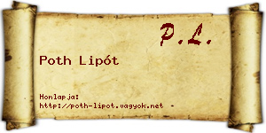 Poth Lipót névjegykártya